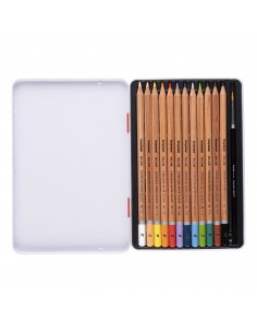 12 crayons aquarelables de qualité + pinceau inclus 2