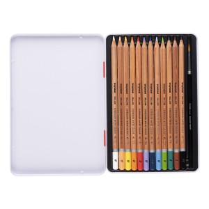 12 crayons aquarelables de qualité + pinceau inclus