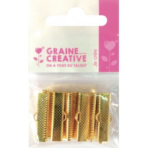 10 FERMOIRS PLATS 25X6 MM - OR