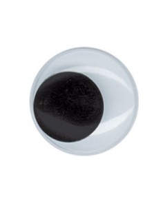 PLAQUETTE DE 12 YEUX AUTOCOLLANTS 20mm