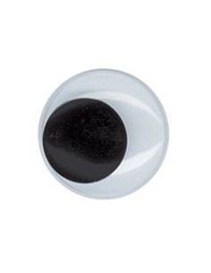 PLAQUETTE DE 24 YEUX AUTOCOLLANTS 15mm