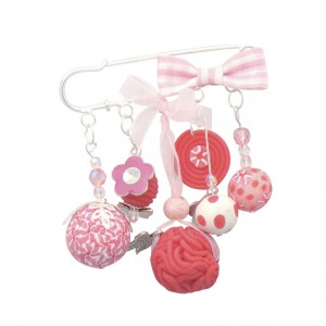 SACHET DE 3 EPINGLES 5 TROUS COLORIS ARGENT 70 mm