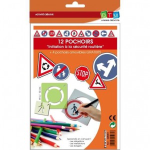 LOT DE 12 POCHOIRS SECURITE ROUTIERE