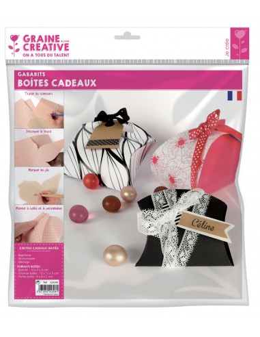 3 GABARITS POUR "BOITE CADEAU" A DECORER