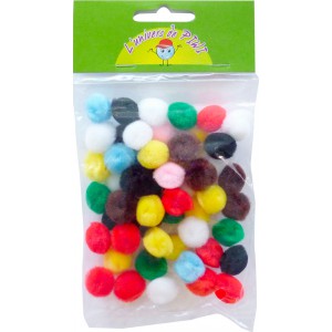 50 POMPONS ASSORTIMENT - Ø15 MM - ACRYLIQUE