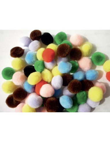 50 POMPONS ASSORTIMENT - Ø15 MM - ACRYLIQUE
