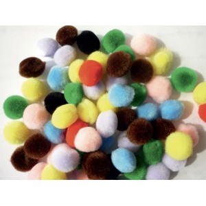 50 POMPONS ASSORTIMENT - Ø15 MM - ACRYLIQUE
