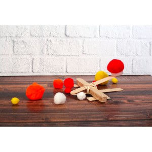 100 POMPONS ASSORTIMENT -  Ø7 MM - ACRYLIQUE