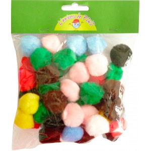 50 POMPONS ASSORTIMENT - Ø25 MM - ACRYLIQUE