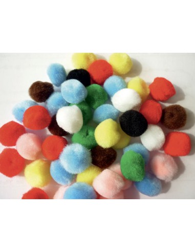 50 POMPONS ASSORTIMENT - Ø25 MM - ACRYLIQUE