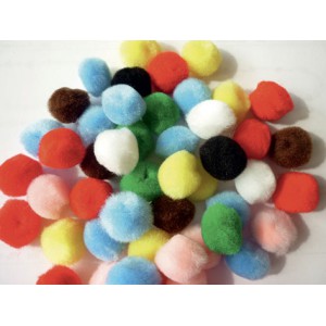 50 POMPONS ASSORTIMENT - Ø25 MM - ACRYLIQUE