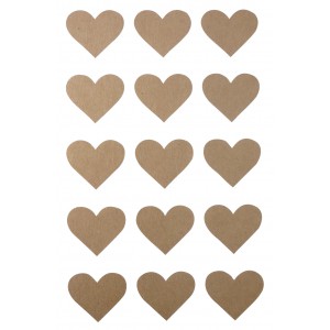60 STICKERS CŒUR KRAFT 22mm