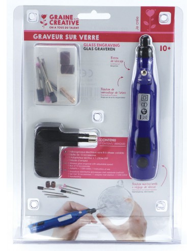 GRAVEUR SUR VERRE + 10 accessoires