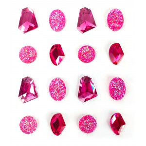 16 PIERRES PRECIEUSES ADHESIVES ROSES - 20mm