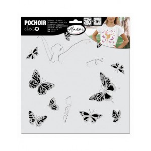 POCHOIR SUPERPOSABLE DANSEUSE ET PAPILLONS