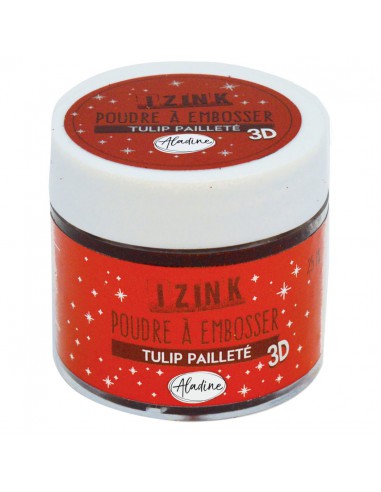 IZINK POUDRE A EMBOSSER tulipe pailletée - 25 ml