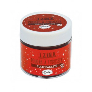 IZINK POUDRE A EMBOSSER tulipe pailletée - 25 ml