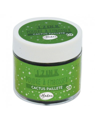 IZINK POUDRE A EMBOSSER cactus pailletée - 25 ml