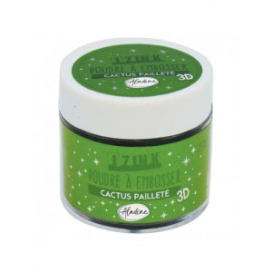 IZINK POUDRE A EMBOSSER cactus pailletée - 25 ml