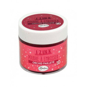 IZINK POUDRE A EMBOSSER orchidée pailletée - 25 ml