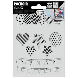 POCHOIR DECO CARTERIE BALLONS & BANNIÈRES