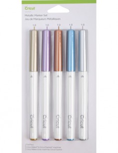 CRICUT - 5 STYLOS METALLIQUES CUIVRE OR ARGENT BLEU VIOLET 2