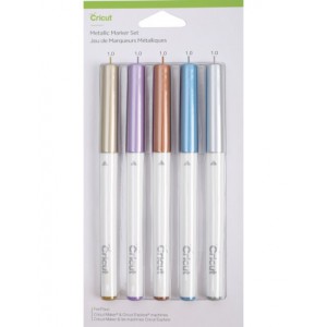 CRICUT - 5 STYLOS METALLIQUES CUIVRE OR ARGENT BLEU VIOLET