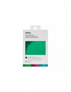 CRICUT 24 FEUILLES TRANSFERT FOIL ASSORTIS BLEU VERT VIOLET  10,1x15,2cm 2