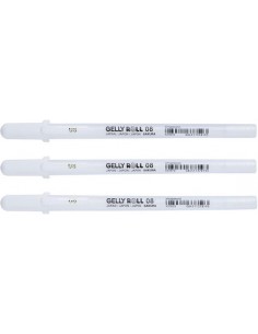 Set de 3 stylos gel opaque Blanc - n°08 - medium 0.4mm 2