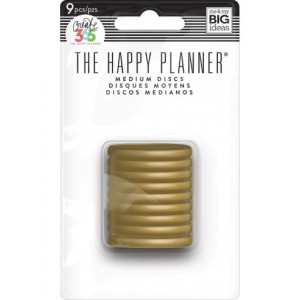 MEDIUM - 9 anneaux en plastique - Gold