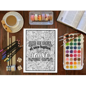 Coloriage chrétien pour adultes : 43 versets de la Bible à colorier