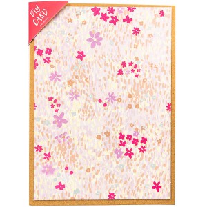 DIY carte à customiser - CHAMP DE FLEURS,ROSE