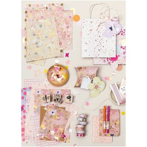 DIY carte à customiser - CHAMP DE FLEURS,ROSE