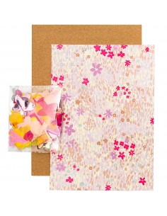 DIY carte à customiser - CHAMP DE FLEURS,ROSE 2