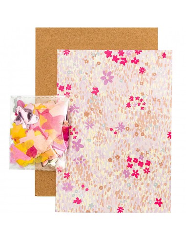 DIY carte à customiser - CHAMP DE FLEURS,ROSE