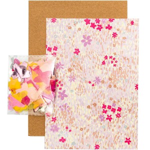 DIY carte à customiser - CHAMP DE FLEURS,ROSE