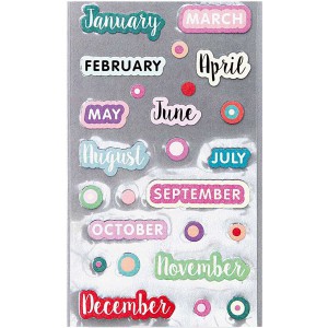 4 planches AUTOCOLLANTS bullet / agenda - MOIS