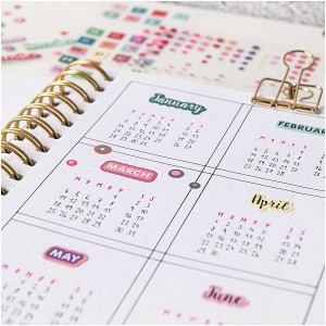 4 planches AUTOCOLLANTS bullet / agenda - MOIS