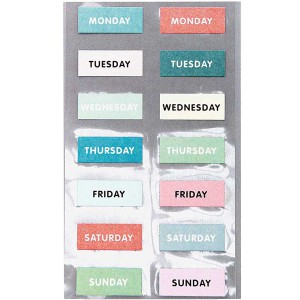 4 planches AUTOCOLLANTS bullet / agenda - SEMAINE vert
