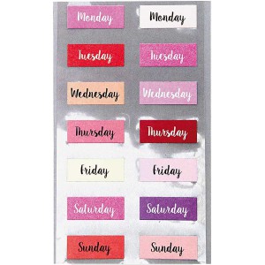 4 planches AUTOCOLLANTS bullet / agenda - SEMAINE rose