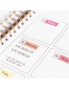 4 planches AUTOCOLLANTS bullet / agenda - SEMAINE rose 2