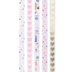 Set de 5 washi tapes - TRAVEL THE WORLD