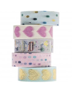 Set de 5 washi tapes - TRAVEL THE WORLD