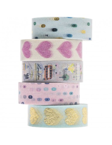 Set de 5 washi tapes - TRAVEL THE WORLD