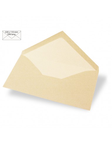 5 Enveloppes longues, 90g/m2, beige