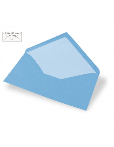 5 Enveloppes longues, 90g/m2, bleu azur