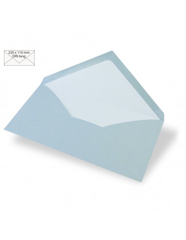5 Enveloppes longues, 90g/m2, bleu layette