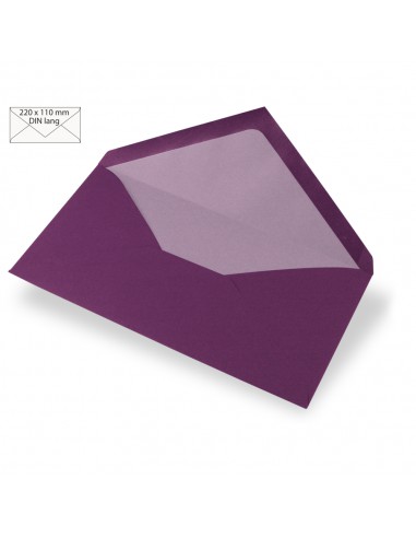 5 Enveloppes longues, 90g/m2, purple velvet