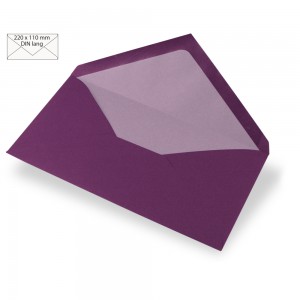 5 Enveloppes longues, 90g/m2, purple velvet