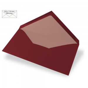 5 Enveloppes longues, 90g/m2, bordeaux